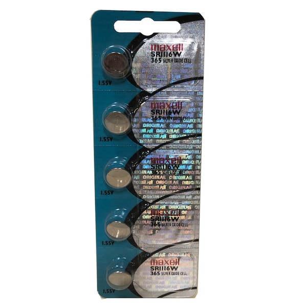 Silver Oxide Watch Battery SR1116W High Drain Replaces 365, PK 5